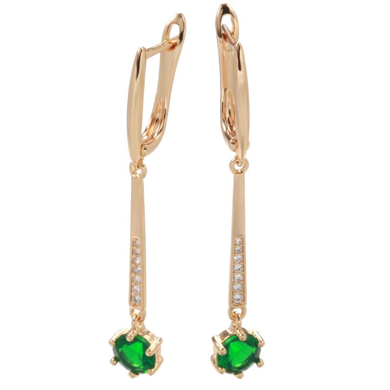 Green Zircon Drop Earrings