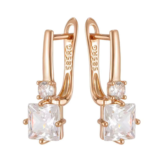 Square Zircon Drop Earrings