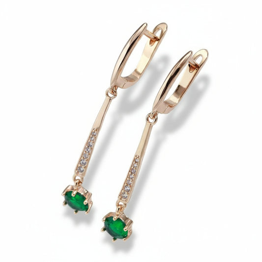 Green Zircon Drop Earrings