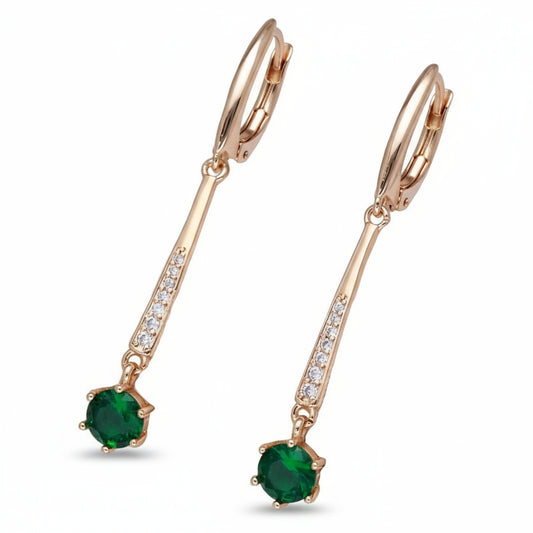 Green Zircon Drop Earrings