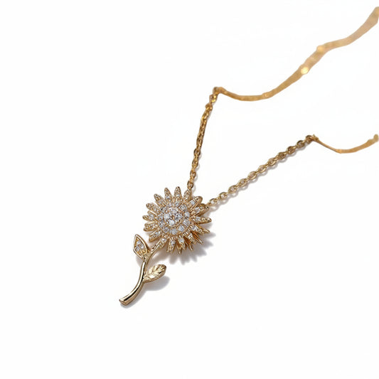 Zircon Sunflower Pendant